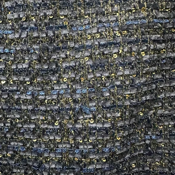 White House Black Market Blue Shimmer Tweed Moto Jacket 4 - Picture 6 of 13